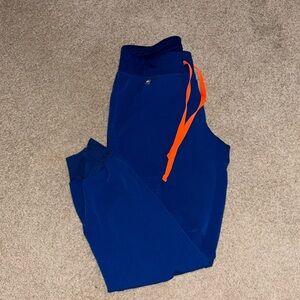 Royal blue jogger scrub pants xs petite